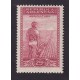 ARGENTINA 1935 GJ 756 ESTAMPILLA NUEVA MINT PAPEL TELA CARMIN ROSADO U$ 19,50